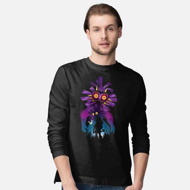 Hero Mask Landscape-Mens-Long Sleeved-Tee-dandingeroz