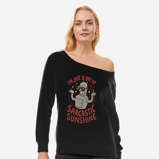 Ray Of Sarcastic Sunshine-Womens-Off Shoulder-Sweatshirt-Arigatees