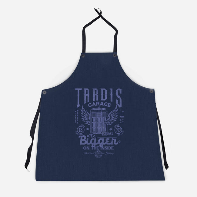 Tardis Garage-Unisex-Kitchen-Apron-Arinesart