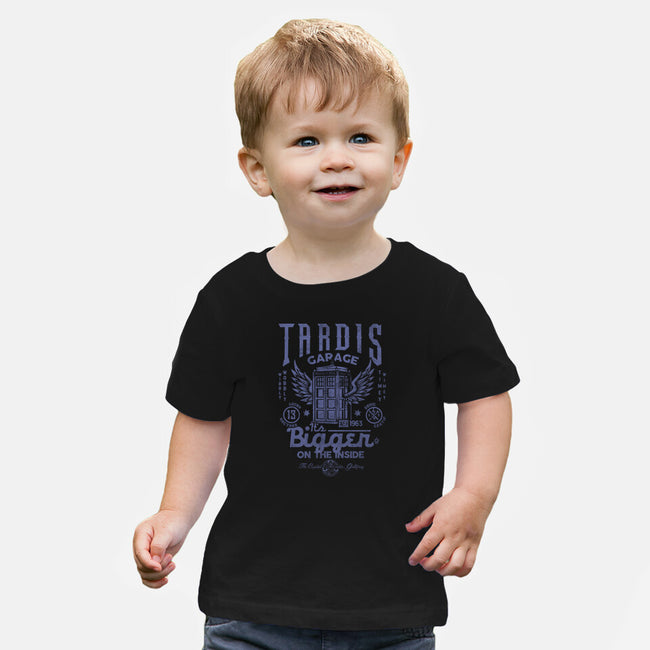 Tardis Garage-Baby-Basic-Tee-Arinesart