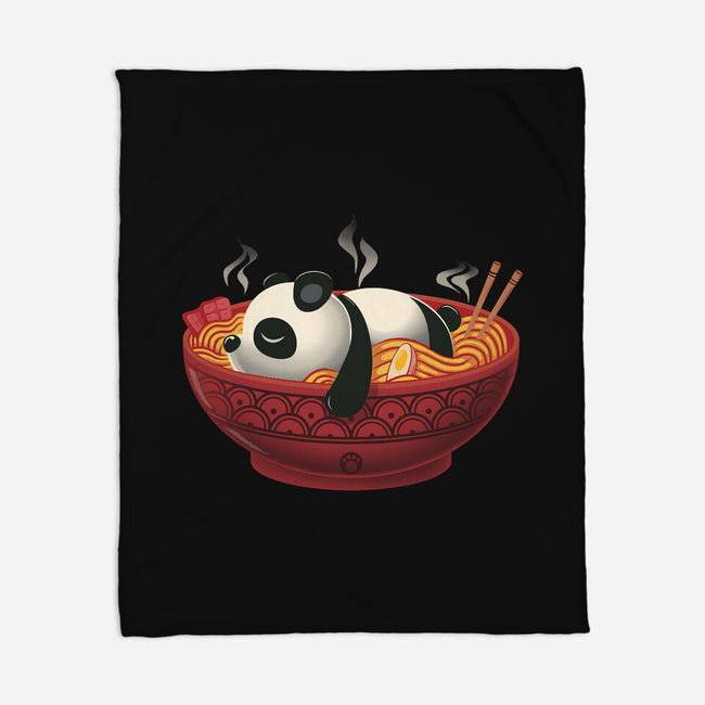 Sleepy Ramen Panda-None-Fleece-Blanket-erion_designs