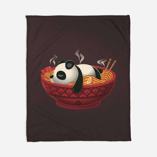 Sleepy Ramen Panda-None-Fleece-Blanket-erion_designs