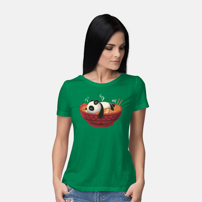 Sleepy Ramen Panda-Womens-Basic-Tee-erion_designs