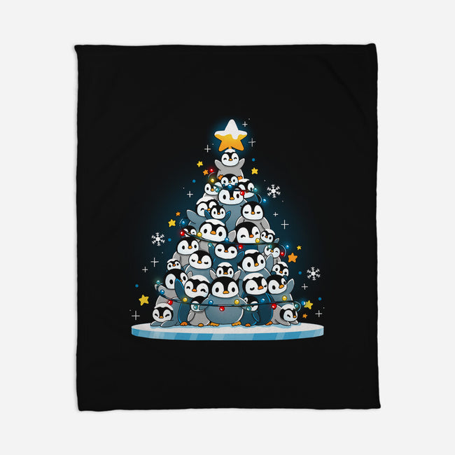 Penguin Christmas Tree-None-Fleece-Blanket-Vallina84