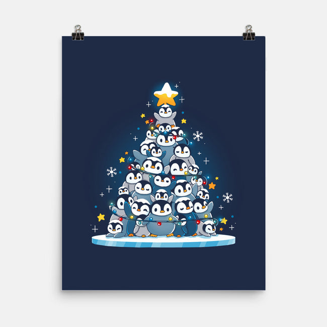 Penguin Christmas Tree-None-Matte-Poster-Vallina84