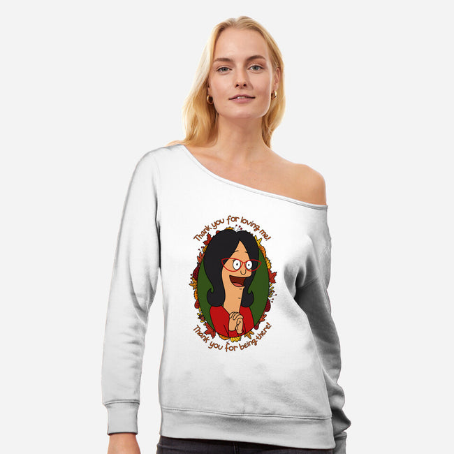 Thank You For Loving Me-Womens-Off Shoulder-Sweatshirt-Alexhefe