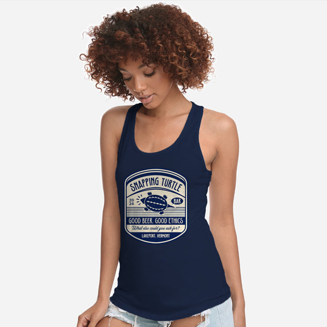 Snapping Turtle Emblem-Womens-Racerback-Tank-LAGELANTEE