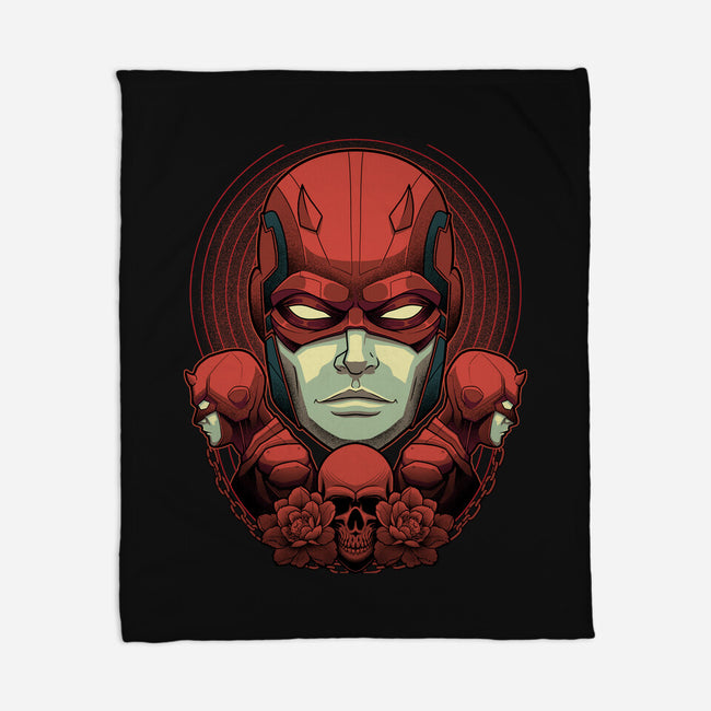 Crimson Devil-None-Fleece-Blanket-Astrobot Invention