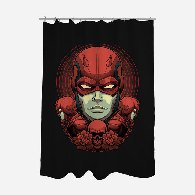 Crimson Devil-None-Polyester-Shower Curtain-Astrobot Invention