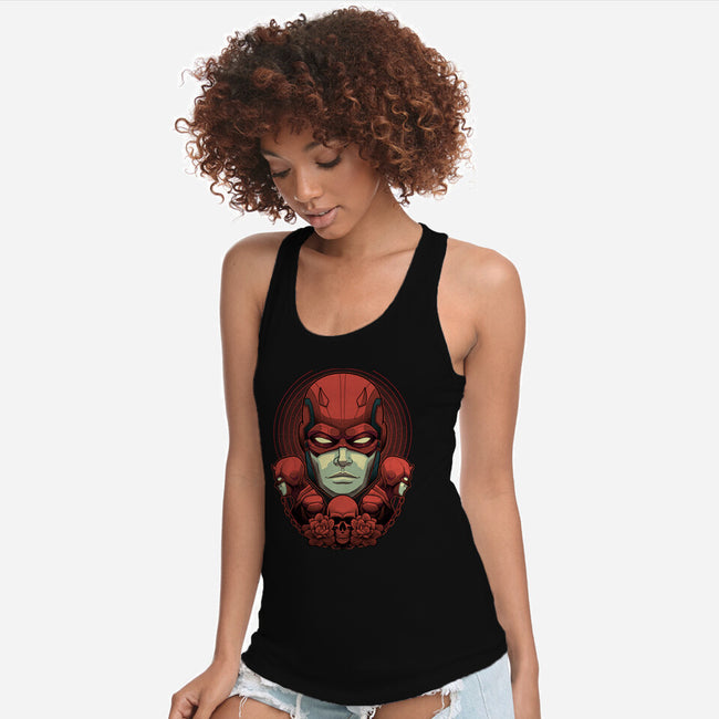 Crimson Devil-Womens-Racerback-Tank-Astrobot Invention