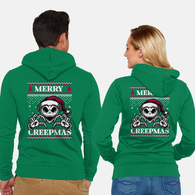 Ugly Sweater Spooky Christmas-Unisex-Zip-Up-Sweatshirt-Studio Mootant