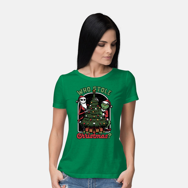 Stealing Christmas Movies-Womens-Basic-Tee-Studio Mootant