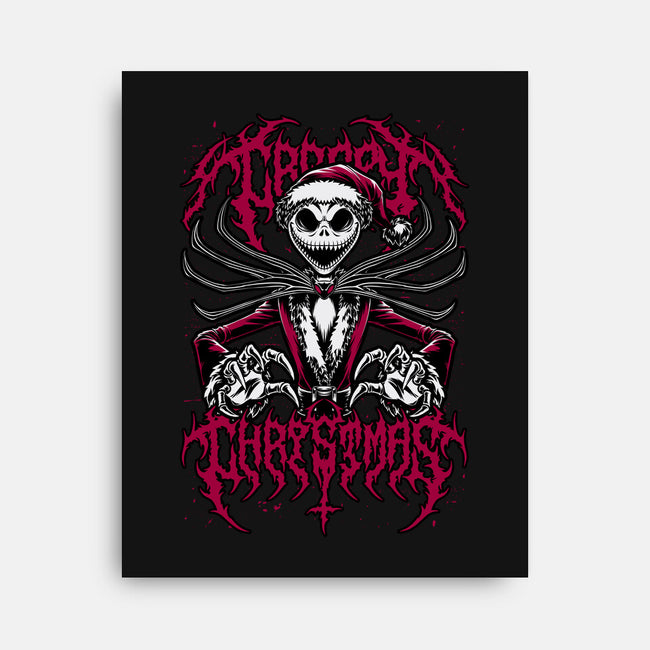 Creepy Christmas Skeleton-None-Stretched-Canvas-Studio Mootant