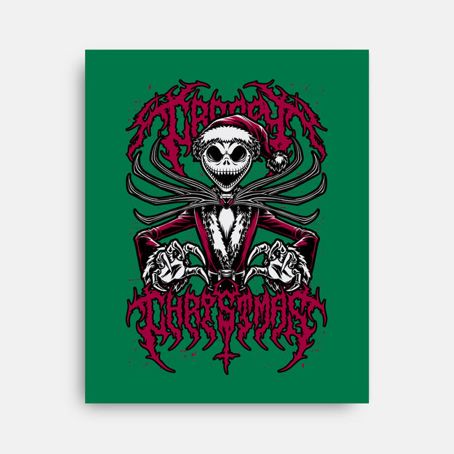 Creepy Christmas Skeleton-None-Stretched-Canvas-Studio Mootant