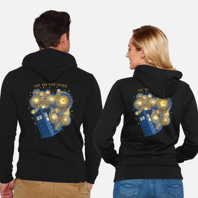 Travel Time Van Gogh Episode-Unisex-Zip-Up-Sweatshirt-tobefonseca