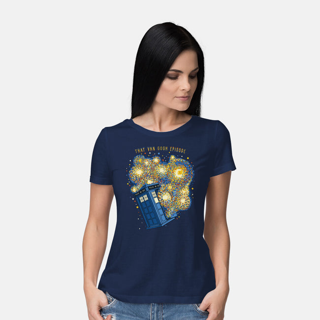 Travel Time Van Gogh Episode-Womens-Basic-Tee-tobefonseca