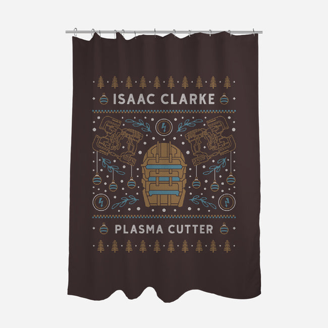 Isaac Clarke Ugly Sweater-None-Polyester-Shower Curtain-LAGELANTEE