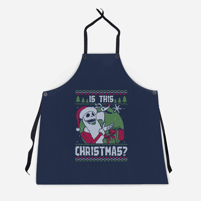 Ugly Sweater Skeleton Christmas-Unisex-Kitchen-Apron-Studio Mootant