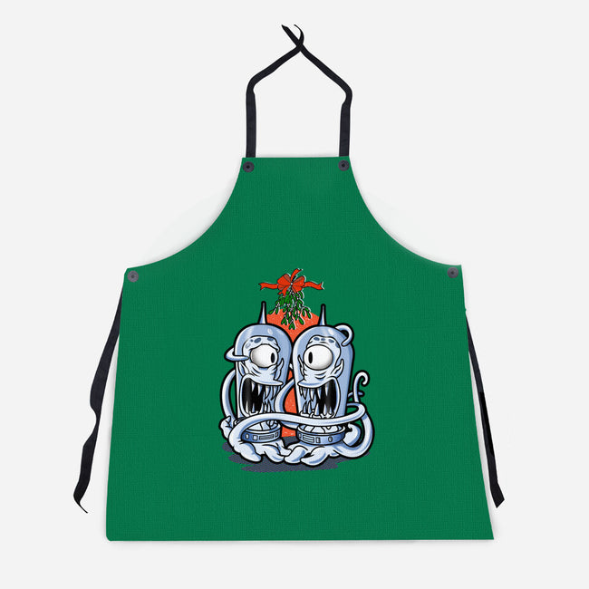 Under The Mistletoe-Unisex-Kitchen-Apron-palmstreet