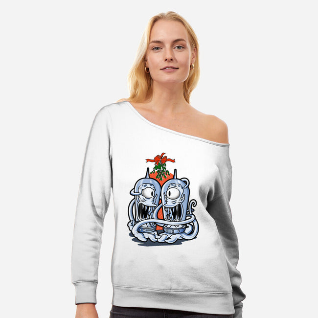 Under The Mistletoe-Womens-Off Shoulder-Sweatshirt-palmstreet