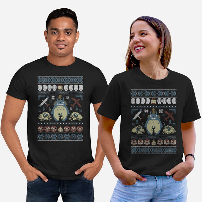 A Very Ghibli Christmas-Unisex-Basic-Tee-Arinesart