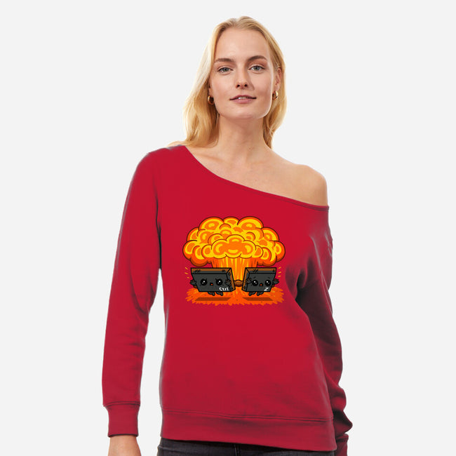 Ctrl Z Mission-Womens-Off Shoulder-Sweatshirt-Raffiti