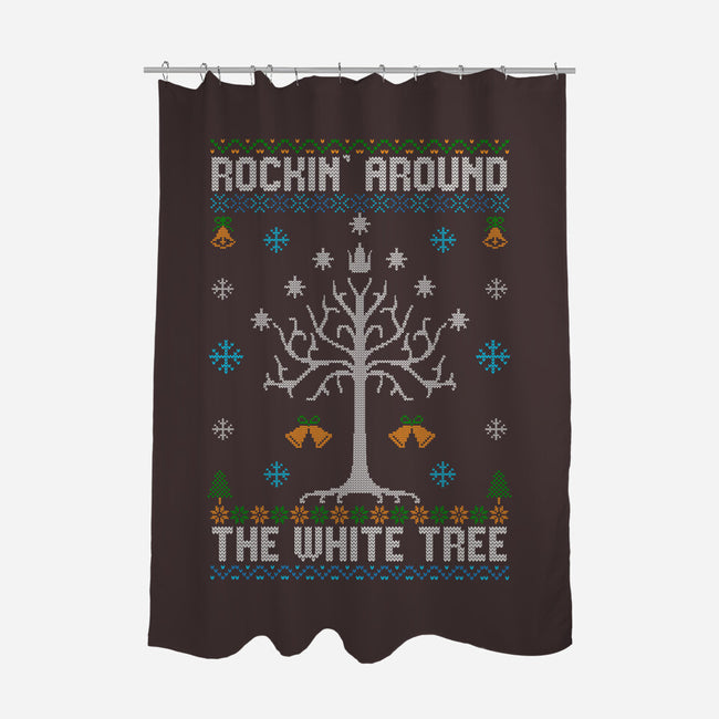 Rockin Around The White Tree-None-Polyester-Shower Curtain-NMdesign