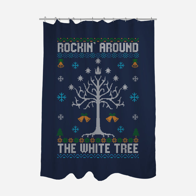 Rockin Around The White Tree-None-Polyester-Shower Curtain-NMdesign