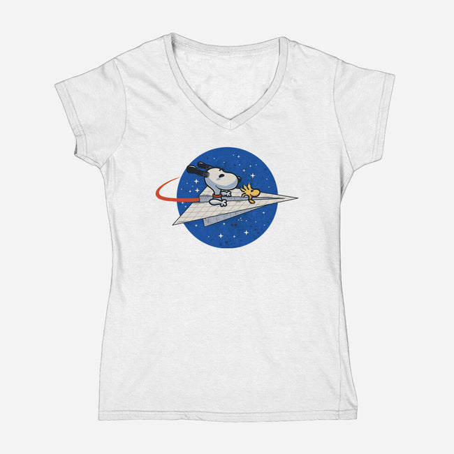 Space Voyager-Womens-V-Neck-Tee-erion_designs