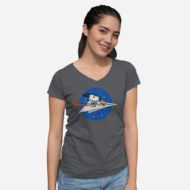 Space Voyager-Womens-V-Neck-Tee-erion_designs