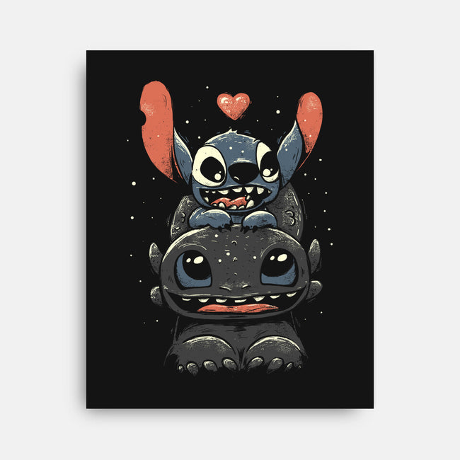 Stitch And Toothless-None-Stretched-Canvas-yumie