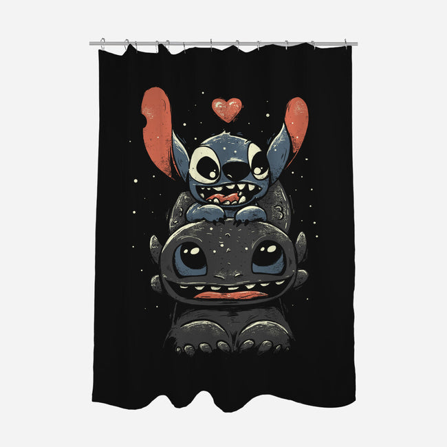 Stitch And Toothless-None-Polyester-Shower Curtain-yumie