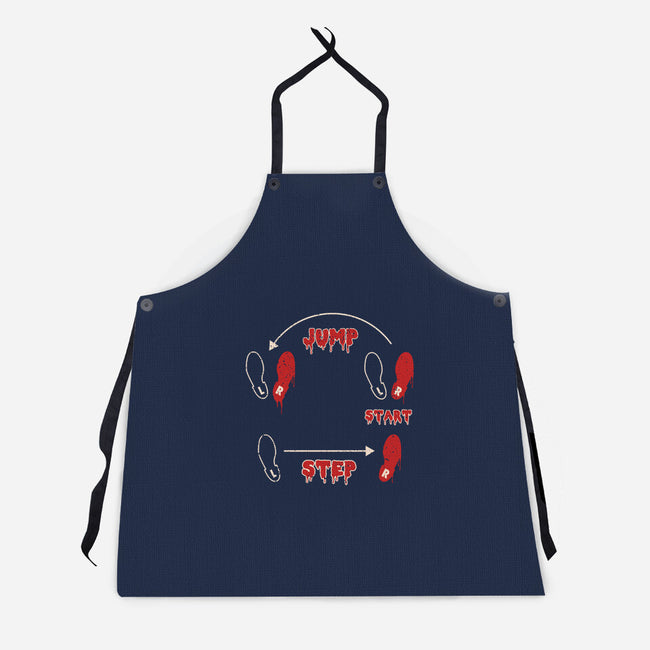 Jump To The Left-Unisex-Kitchen-Apron-Green Devil