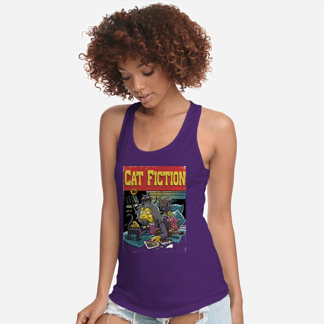 Cat Fiction-Womens-Racerback-Tank-zascanauta