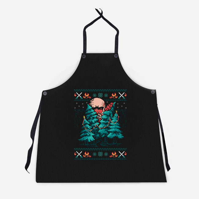 Attack On Christmas-Unisex-Kitchen-Apron-marsdkart