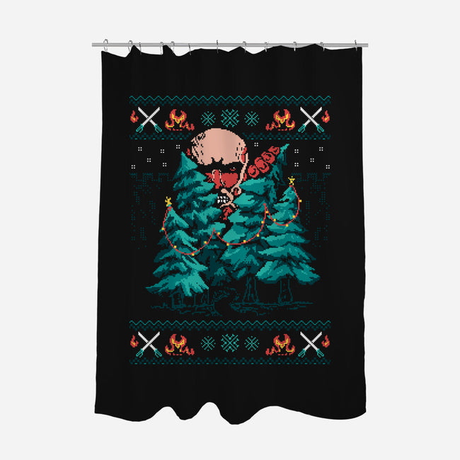 Attack On Christmas-None-Polyester-Shower Curtain-marsdkart