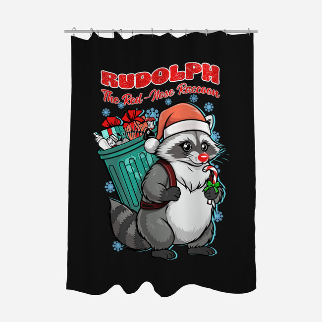 Rudolph The Red Nose Raccoon-None-Polyester-Shower Curtain-palmstreet