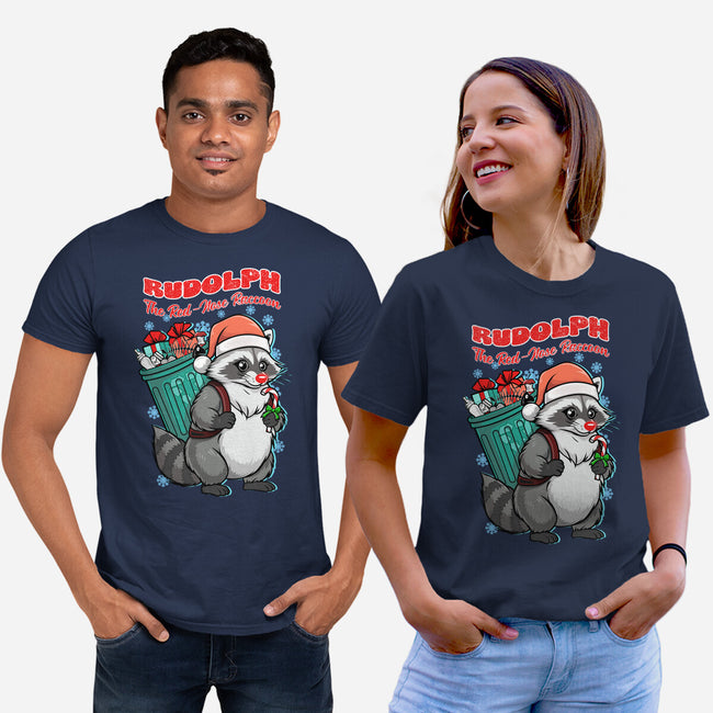 Rudolph The Red Nose Raccoon-Unisex-Basic-Tee-palmstreet