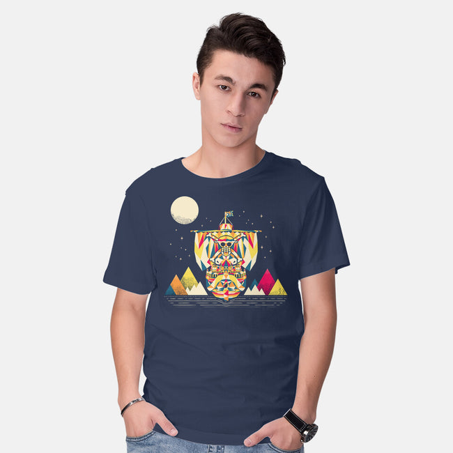 Merry Sailing-Mens-Basic-Tee-rocketman_art