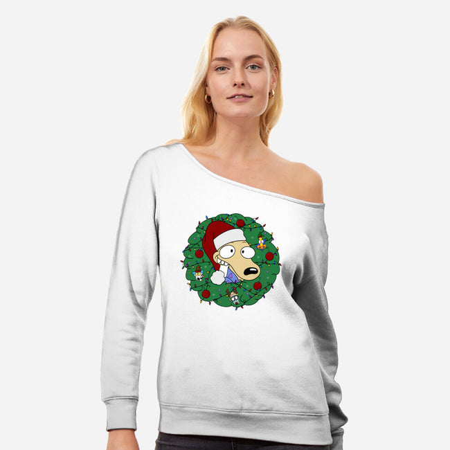 Rockoing Around The Christmas Tree-Womens-Off Shoulder-Sweatshirt-Alexhefe