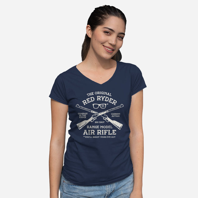 Red Ryder Air Rifle-Womens-V-Neck-Tee-kg07