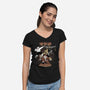 Santa Force-Womens-V-Neck-Tee-pigboom