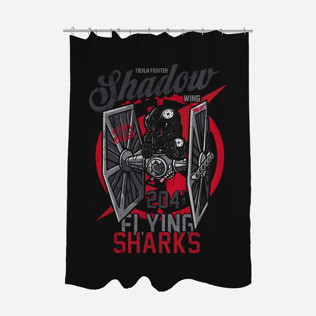 Flying Sharks-None-Polyester-Shower Curtain-Arinesart