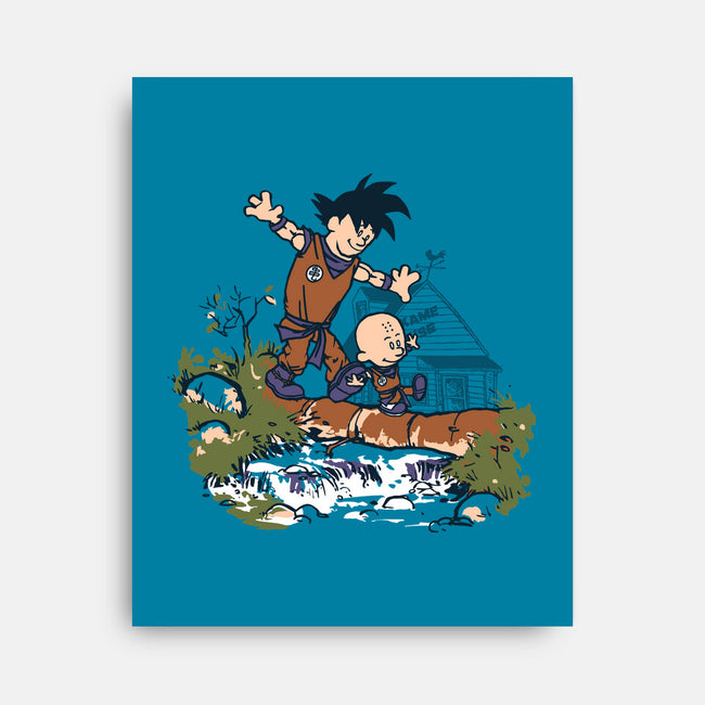 Goku And Krillin-None-Stretched-Canvas-Arinesart