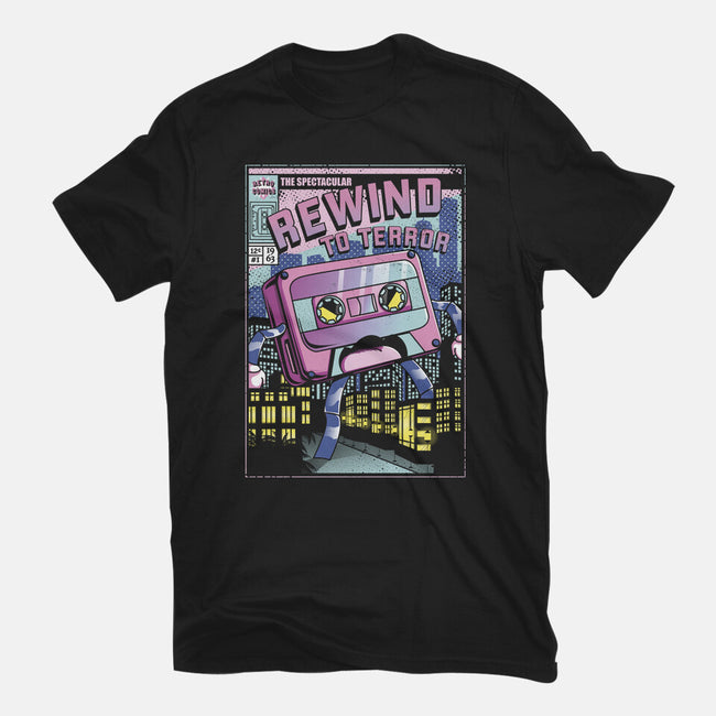 Rewind To Terror-Womens-Fitted-Tee-Donnie