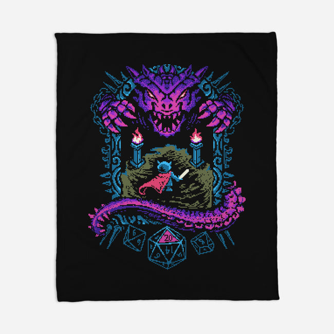 The Warrior And Dragon-None-Fleece-Blanket-marsdkart