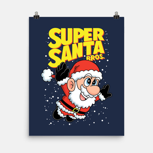 Super Santa Bros-None-Matte-Poster-Barbadifuoco