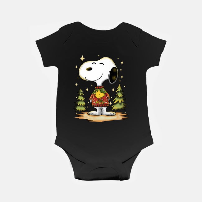 Snoopy's Cozy Christmas-Baby-Basic-Onesie-JamesQJO