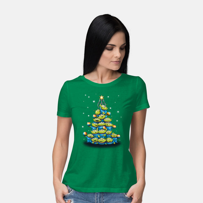 Ohh The Claw-mas Tree-Womens-Basic-Tee-NMdesign