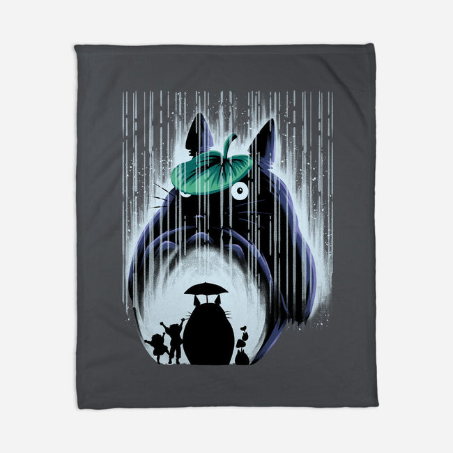 Rainy Neighborhood-None-Fleece-Blanket-rmatix